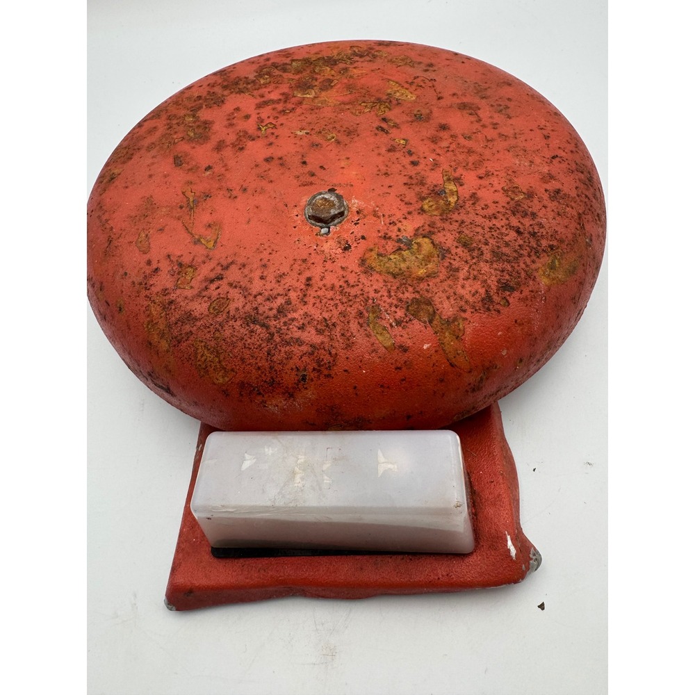 Vintage Industrial Fire Alarmโ Bell Red Metal Gong with Strobe Light UL Listed